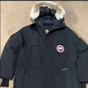 Canada Goose men’s long black winter coat with fur hood #canadagoose